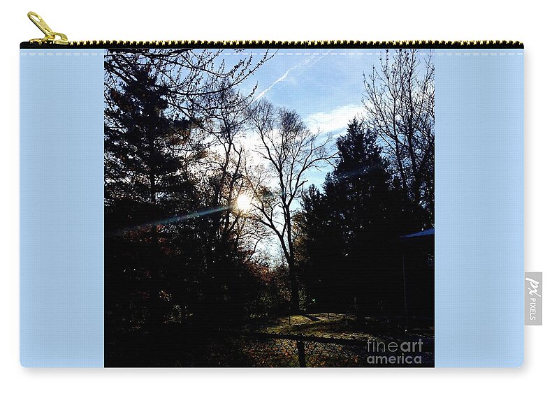 Nature Zip Pouch featuring the photograph Sunrise Over the Fence by Frank J Casella