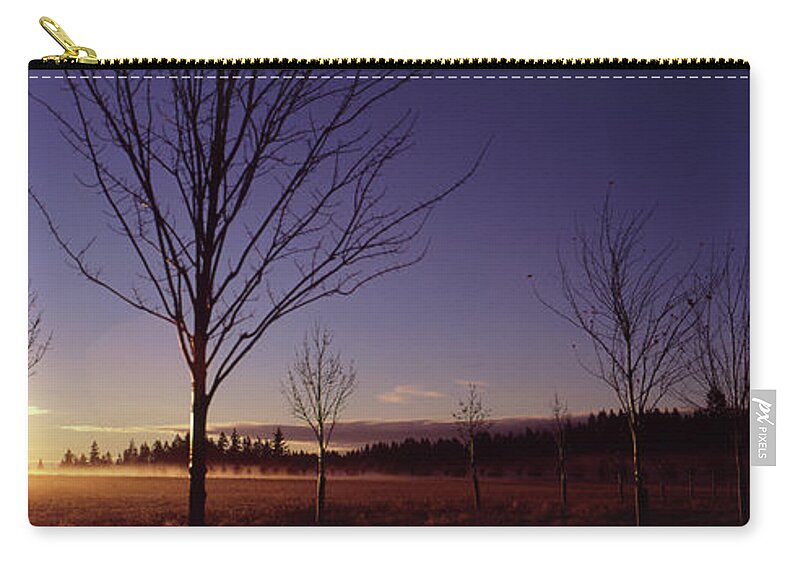 Tranquility Zip Pouch featuring the photograph Sunrise Over Wax Orchard Farm, Vashon by Aaron Mccoy