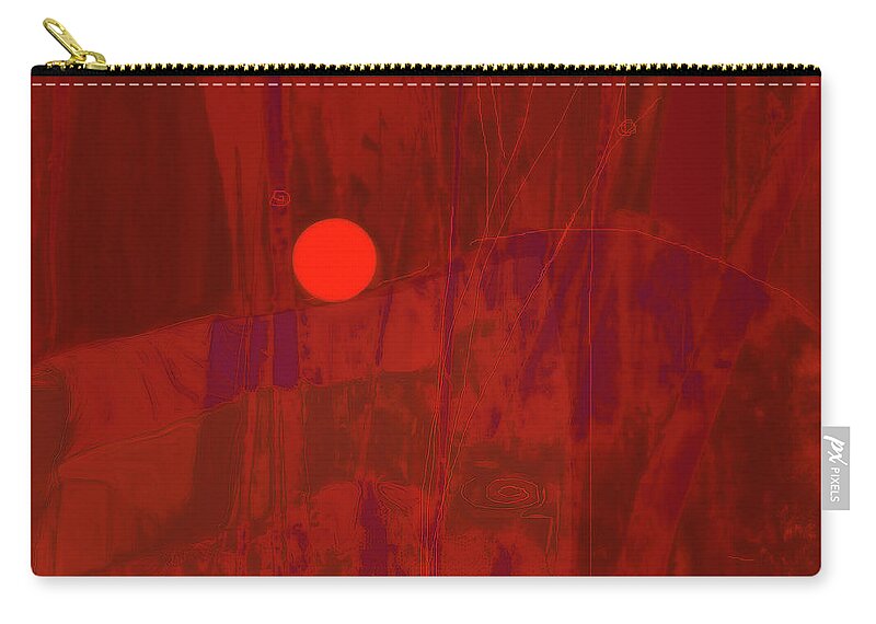 Square Zip Pouch featuring the mixed media Sunset The Siler Metaphorm by Zsanan Studio