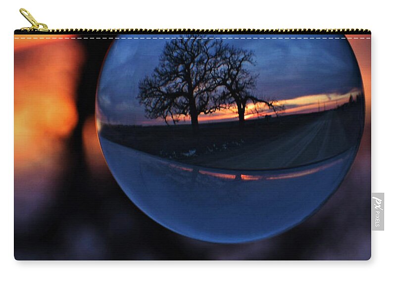 Sunset As The World Turns Zip Pouch featuring the photograph Sunset As The World Turns by Kathy M Krause