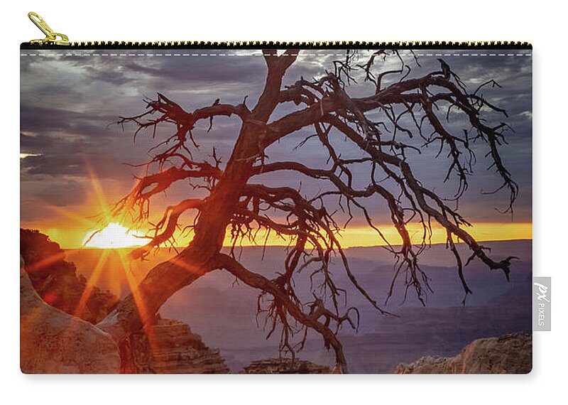 Powell Point Zip Pouch featuring the photograph Sunset at Powell Point by Joe Kopp