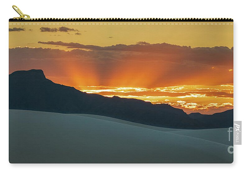 White Sands National Monument Carry-all Pouch featuring the photograph Sunset At White Sands by Doug Sturgess