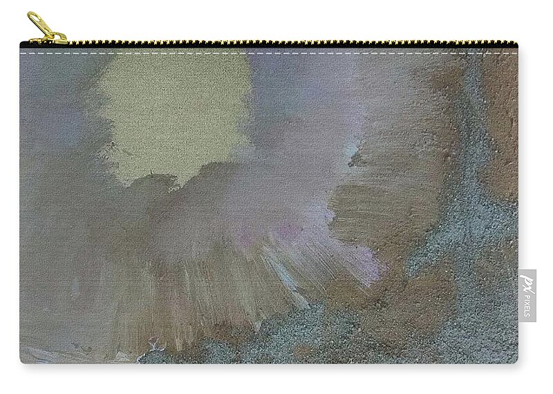 Beach Zip Pouch featuring the mixed media Sunset by the Cliffs by Creative Mulenga