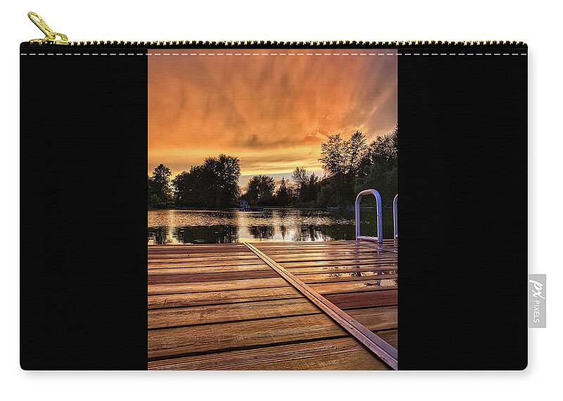Sunset Zip Pouch featuring the photograph Sunset Embers by Jill Love