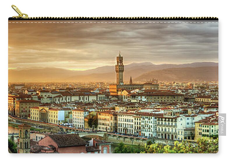 Florence Zip Pouch featuring the photograph Sunset in Florence by Weston Westmoreland
