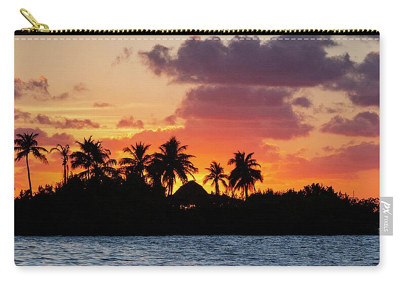 Sunset In The Florida Keys Zip Pouch featuring the photograph Sunset in the Florida Keys by Michelle Constantine