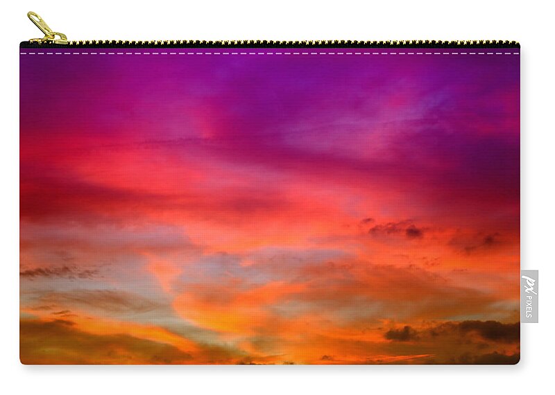 Orange Color Zip Pouch featuring the photograph Sunset by Kertlis