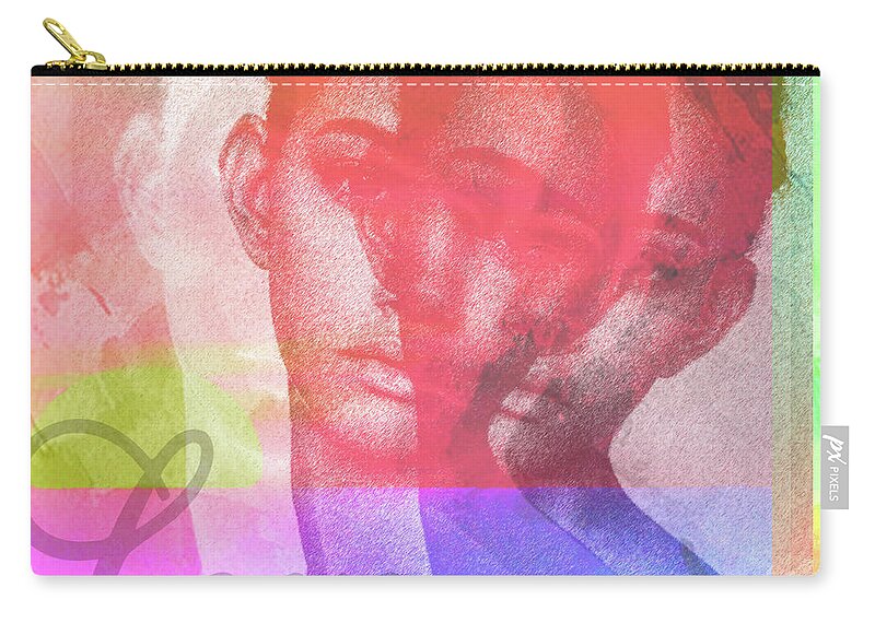 Love Zip Pouch featuring the painting Sunset of Love 48x48 SUPER SIZE by Robert R Splashy Art Abstract Paintings