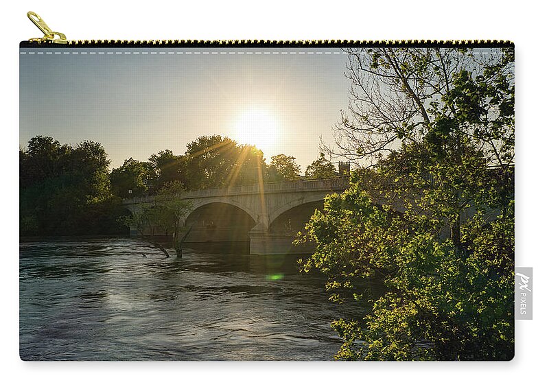 New York Zip Pouch featuring the photograph Sunset on Riverside Drive Bridge by Anthony Giammarino