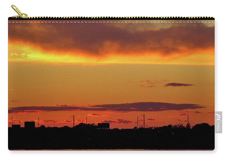 Sunsets Carry-all Pouch featuring the photograph Sunset on the Delaware No. Three by Linda Stern