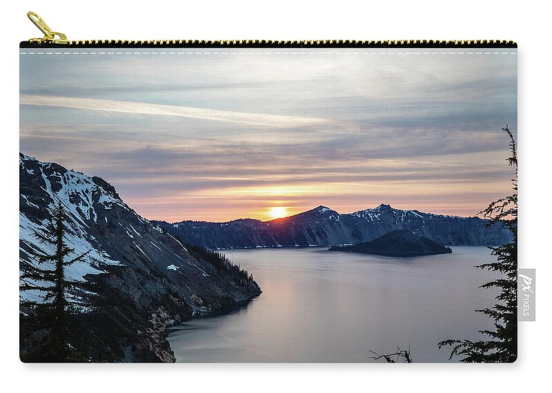 Photosbymch Zip Pouch featuring the photograph Sunset over Crater Lake by M C Hood