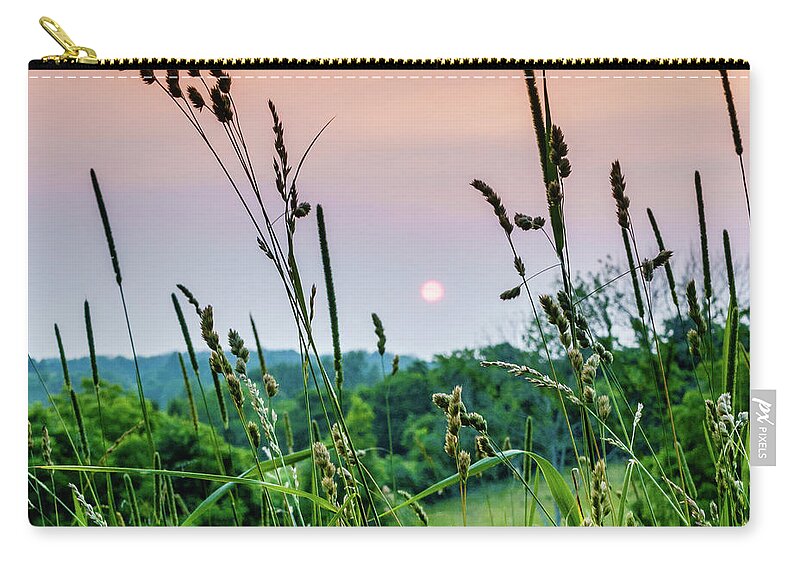 America Zip Pouch featuring the photograph Sunset over Kentucky countryside by Alexey Stiop