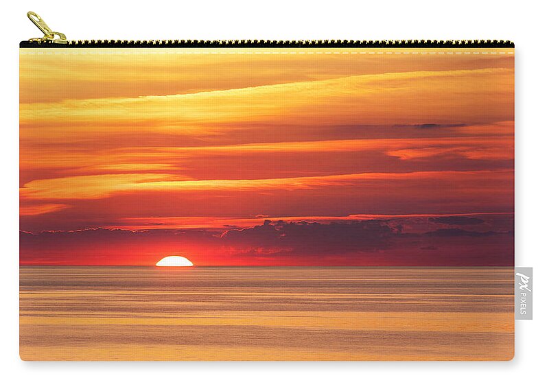Scenics Zip Pouch featuring the photograph Sunset Over Lake Erie by Dszc