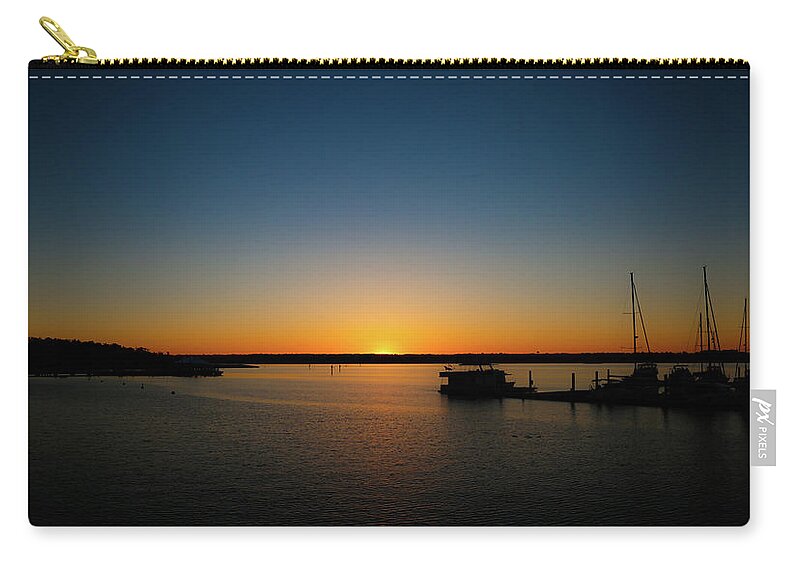 Sunset Zip Pouch featuring the photograph Sunset over the Potomac by Lora J Wilson