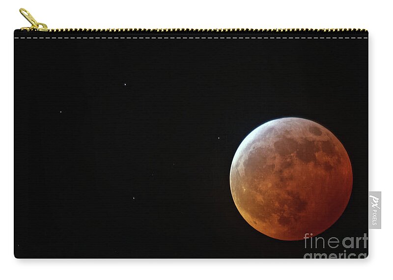 Blood Moon Zip Pouch featuring the photograph Super Blood Wolf Moon 2019 by Natural Focal Point Photography