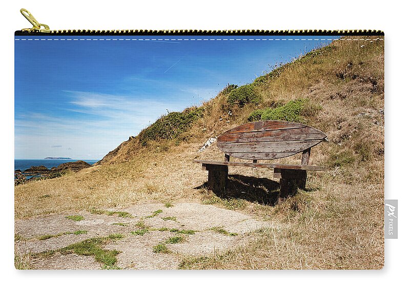 Bench Zip Pouch featuring the photograph Surfer's Bench by Helen Jackson