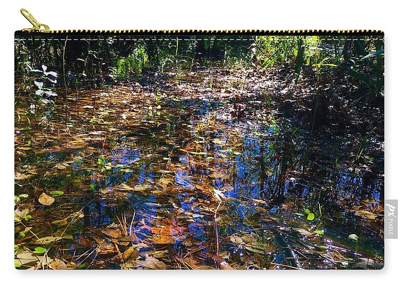Leaves Zip Pouch featuring the photograph Swamp One by Alan Metzger
