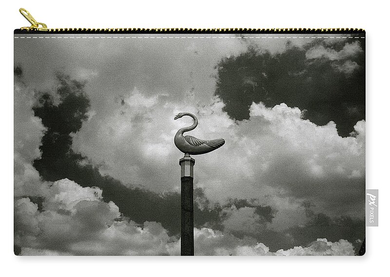 Inspiration Zip Pouch featuring the photograph Swan And Clouds In Bangkok by Shaun Higson