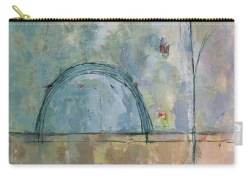 Sweat Lodge Zip Pouch featuring the painting Sweat Lodge by Janet Zoya