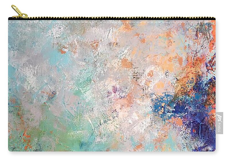 Abstract Art Zip Pouch featuring the painting Sweet breeze by Suzzanna Frank