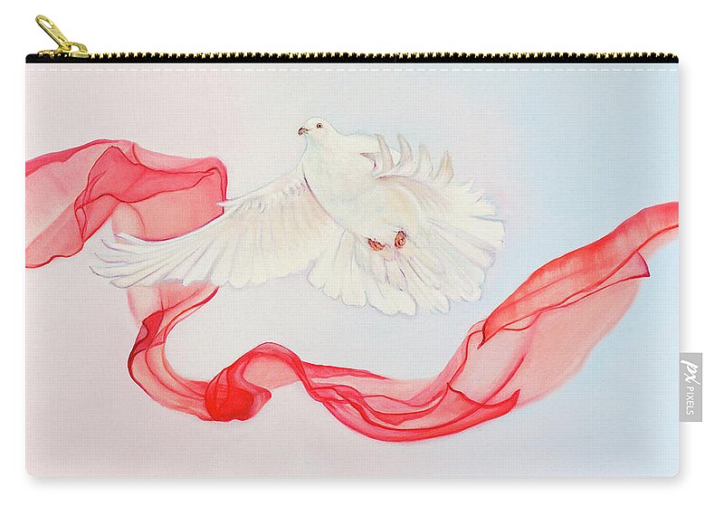 Dove Zip Pouch featuring the painting Sweet Release by Jeanette Sthamann
