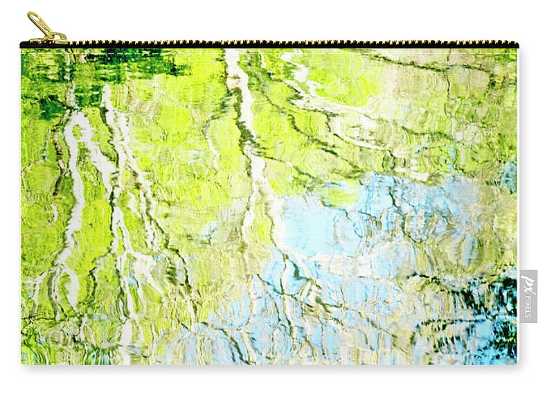 Sycamore Zip Pouch featuring the photograph Sycamore Trees Reflected in a Stream by A Macarthur Gurmankin