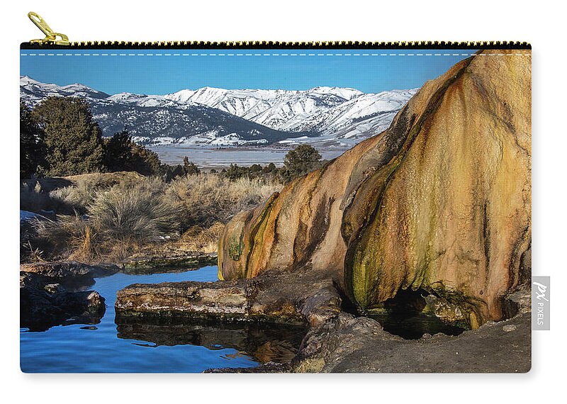  Carry-all Pouch featuring the photograph Travertine hot spring by John T Humphrey