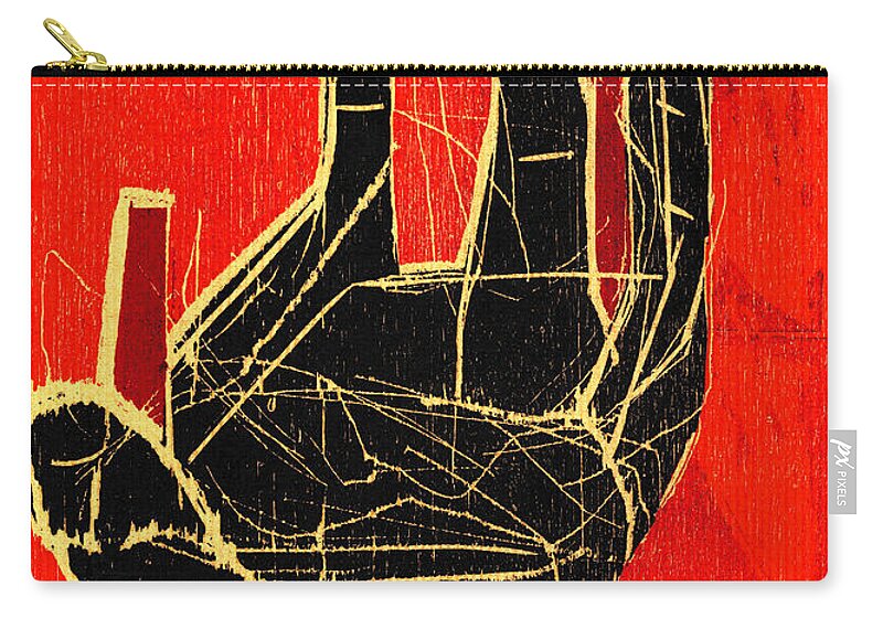 Hand Zip Pouch featuring the relief Table Hand by Edgeworth Johnstone