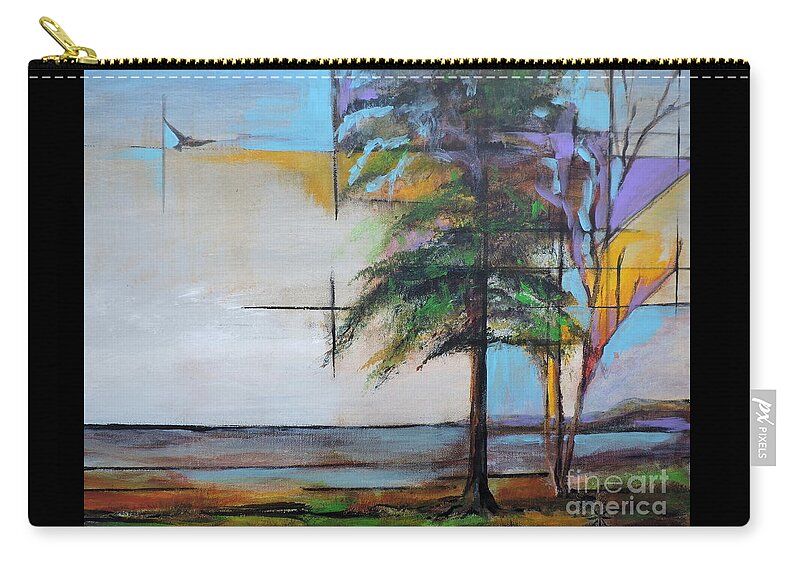 Lake Zip Pouch featuring the painting Take Flight by Jodie Marie Anne Richardson Traugott     aka jm-ART
