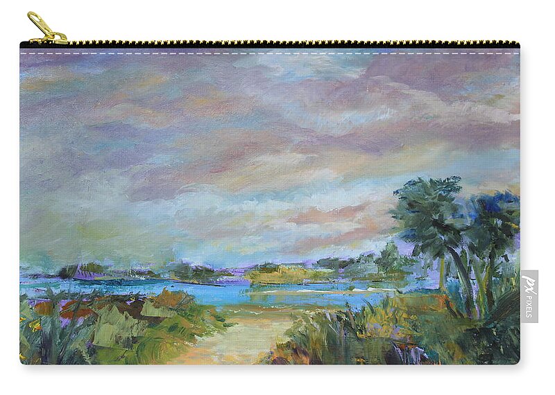 Landscape Zip Pouch featuring the painting Take Me There by Donna Carrillo