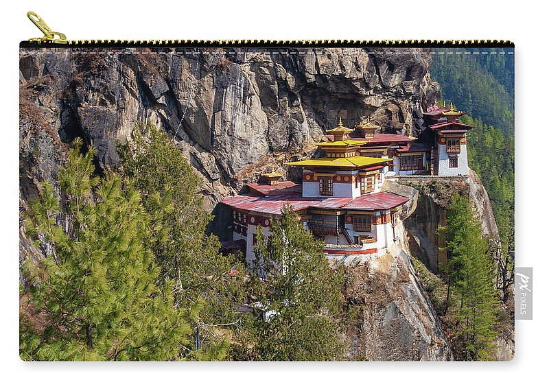 Bhutan Zip Pouch featuring the photograph Bhutan, Paro - Taktsang Monastery by Fabrizio Troiani