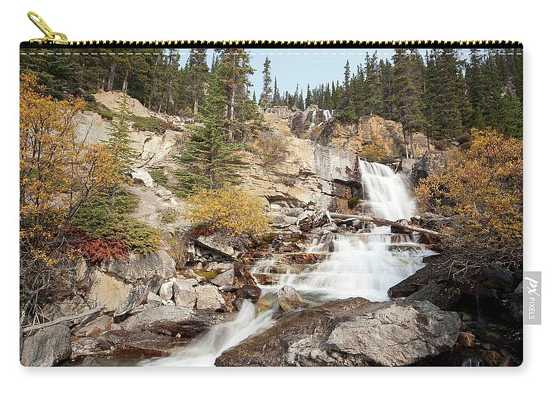 Scenics Zip Pouch featuring the photograph Tangle Falls by Mysticenergy