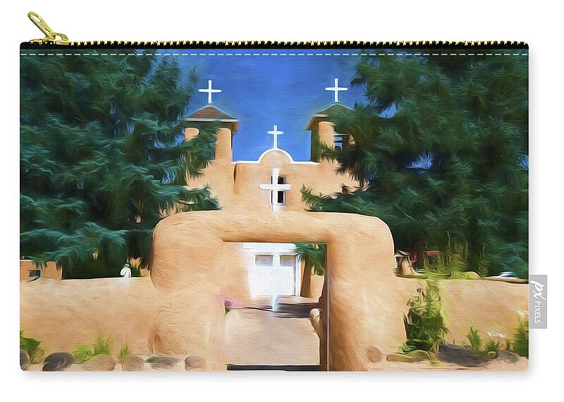 Taos New Mexico Zip Pouch featuring the digital art Taos Beauty by John Rohloff