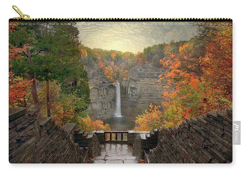 Autumn Zip Pouch featuring the photograph Taughannock Lights by Jessica Jenney