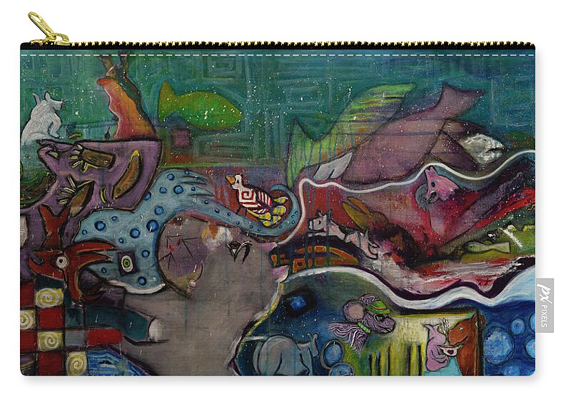 Tea Zip Pouch featuring the painting Tea for Two by Theresa Marie Johnson