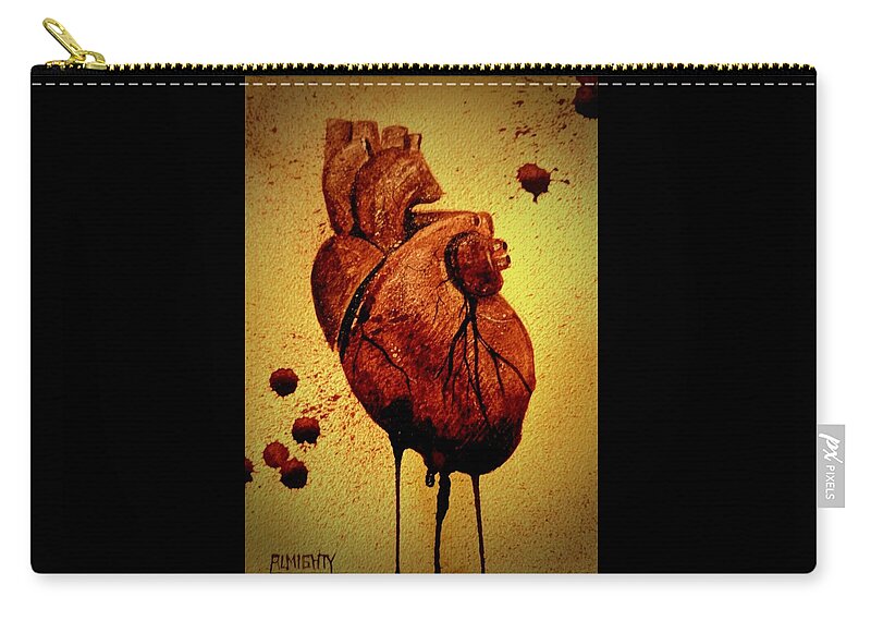 Ryanalmighty Carry-all Pouch featuring the painting Tell Tale Heart by Ryan Almighty