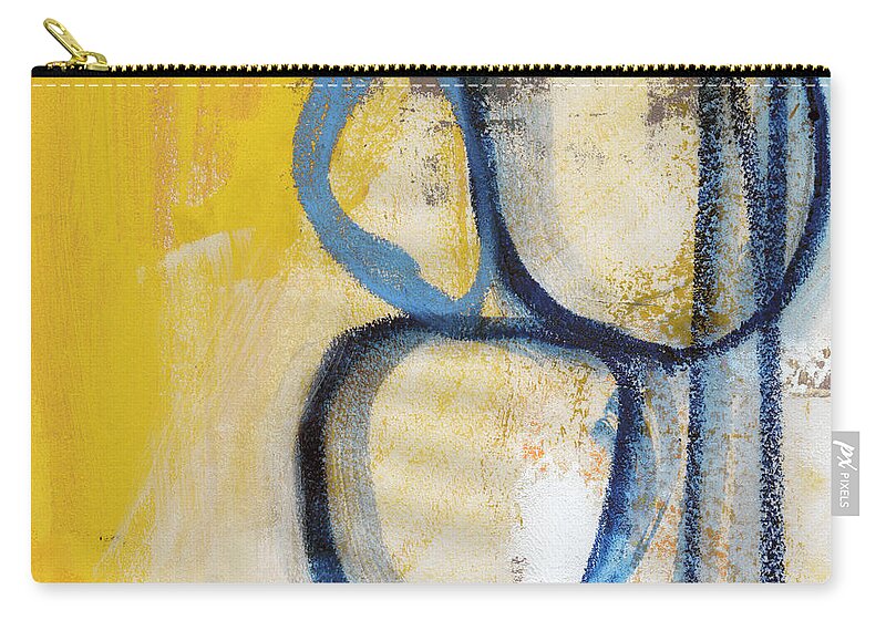 Abstract Zip Pouch featuring the mixed media Tender Mercies Yellow- Abstract Art by Linda Woods by Linda Woods