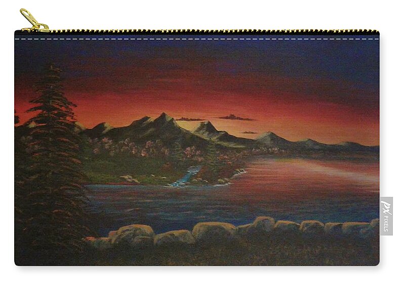 Tequila Sunrise Zip Pouch featuring the painting Tequila Sunrise by Sheri Keith