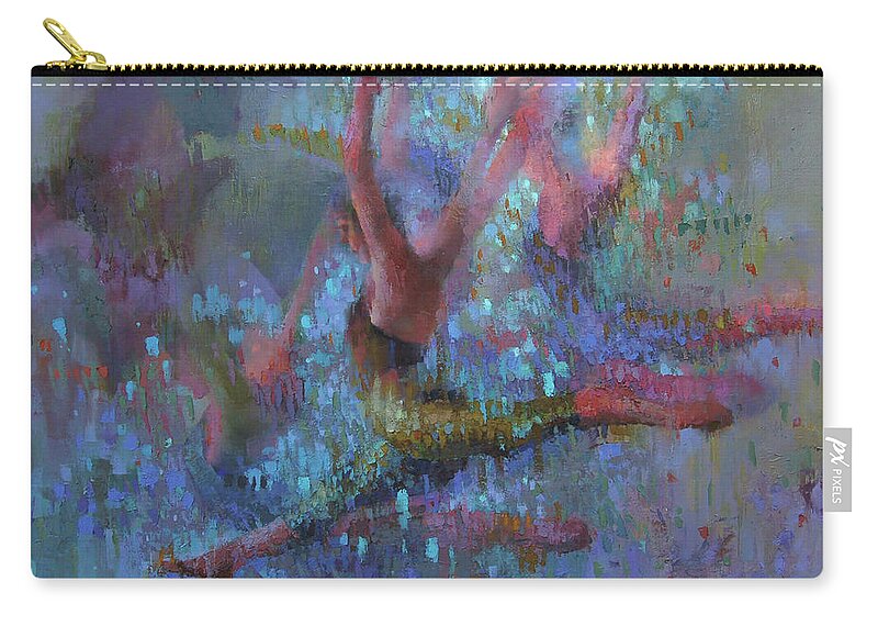 Dancer Zip Pouch featuring the painting Terpsichore by Cathy Locke