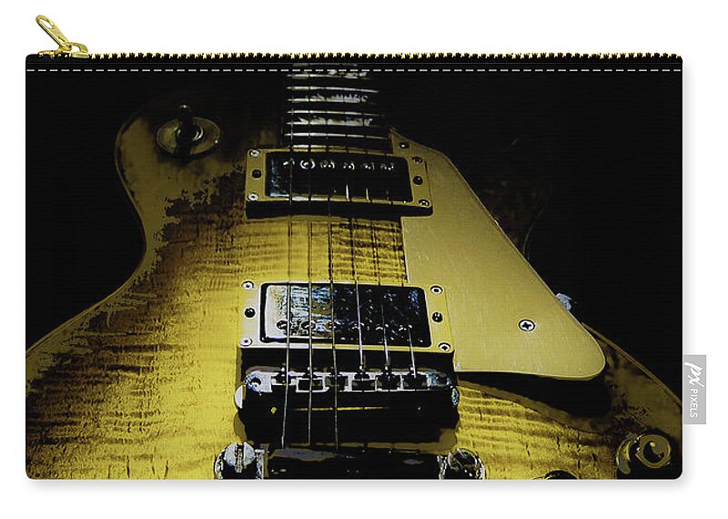 Guitar Zip Pouch featuring the digital art Honest Play Wear Tour Worn Relic Guitar by Guitarwacky Fine Art