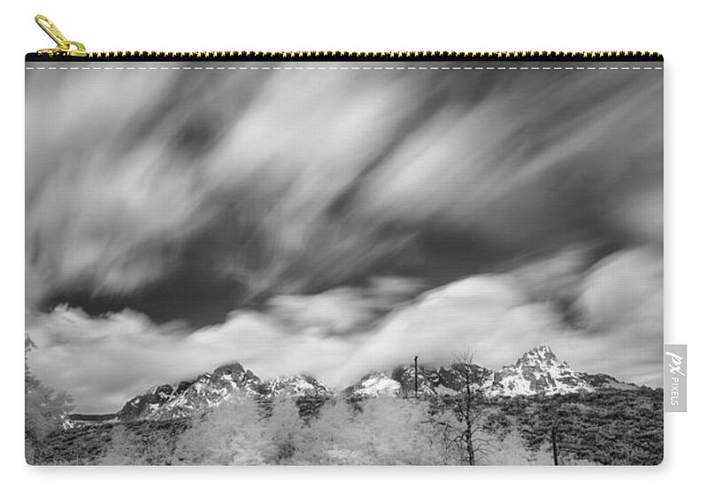 Tetons Zip Pouch featuring the photograph Teton Cloudscape by Jon Glaser