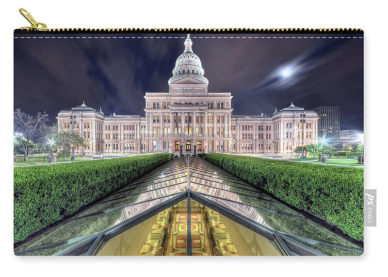 Outdoors Zip Pouch featuring the photograph Texas Capitol In Early Morning by Evan Gearing Photography