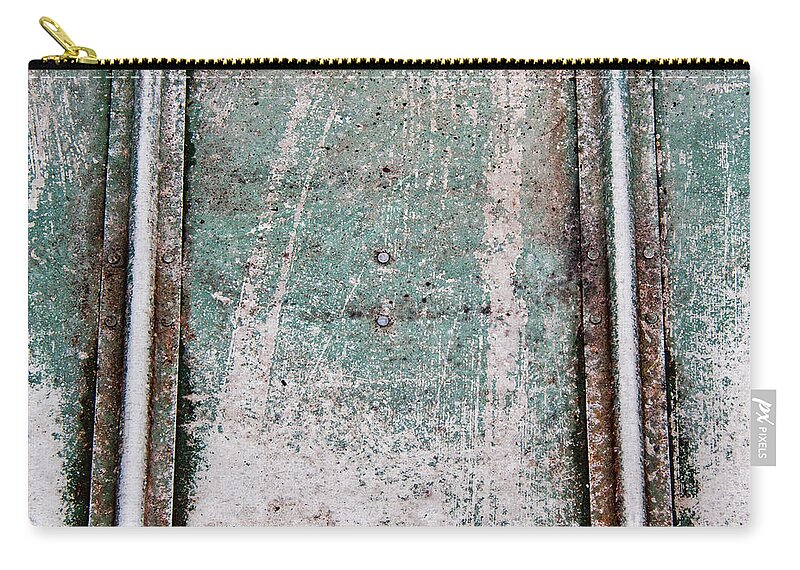 Green Carry-all Pouch featuring the photograph Texture Found on the Docks by Carol Leigh