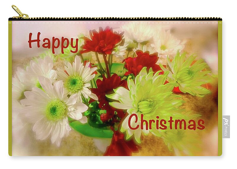 Happy Zip Pouch featuring the photograph Thank You for the Happy Christmas Bouquet by Debra Grace Addison