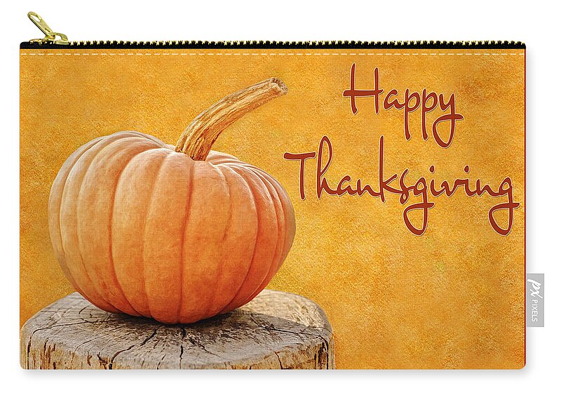 Pumpkin Zip Pouch featuring the photograph Thanksgiving Card by C VandenBerg