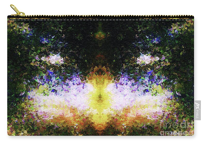 Chromatic Poetics Carry-all Pouch featuring the painting That Time We Woke Up Laughing in Claude Monet's Garden by Aberjhani