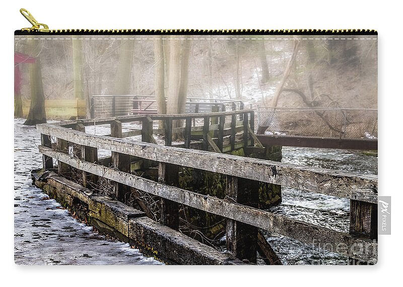 Spring Thaw Zip Pouch featuring the photograph Thawing Fog by William Norton