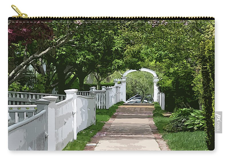 Picket-fence Zip Pouch featuring the digital art The Arbor by Kirt Tisdale