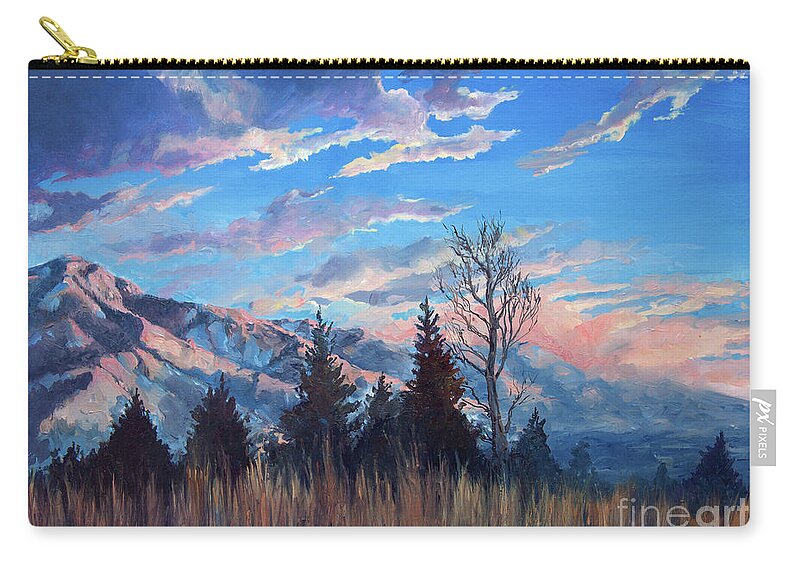 Weber County Zip Pouch featuring the painting The Backside of Eden by Robert Corsetti