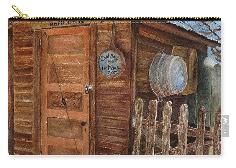 Dobson Museum Carry-all Pouch featuring the painting The Bath House by Karen Fleschler